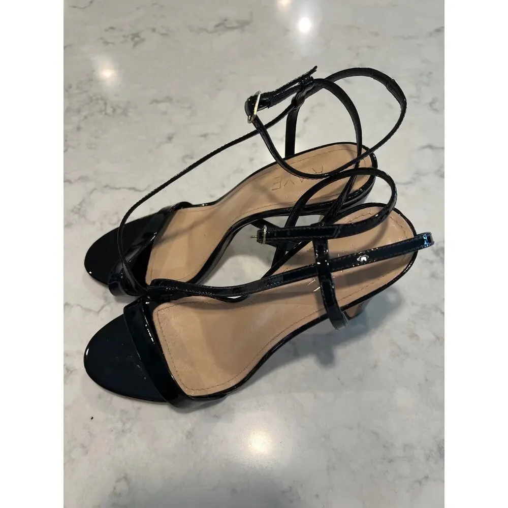Raye Women’s Strappy Ankle Strap‎ Open Toe Party Block High Heels Size 6.5 Black